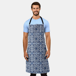 Mediterranean Tiles, Portuguese, Azulejo, Majolica Apron