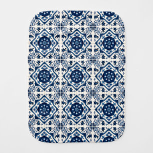 Mediterranean Tiles, Portuguese, Azulejo, Majolica Baby Burp Cloth