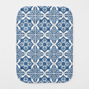 Mediterranean Tiles, Portuguese, Azulejo, Majolica Baby Burp Cloth
