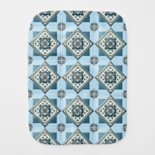 Mediterranean Tiles, Portuguese, Azulejo, Majolica Baby Burp Cloth