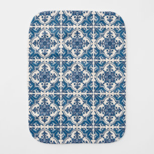 Mediterranean Tiles, Portuguese, Azulejo, Majolica Baby Burp Cloth