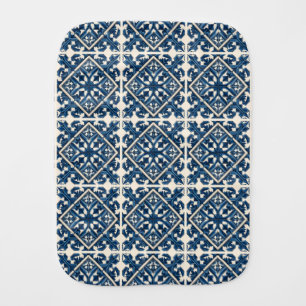 Mediterranean Tiles, Portuguese, Azulejo, Majolica Baby Burp Cloth
