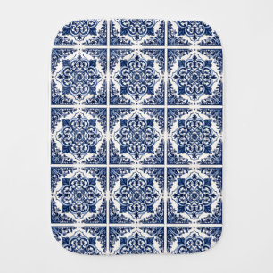 Mediterranean Tiles, Portuguese, Azulejo, Majolica Baby Burp Cloth