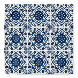 Mediterranean Tiles, Portuguese, Azulejo, Majolica Bandana