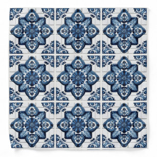 Mediterranean Tiles, Portuguese, Azulejo, Majolica Bandana