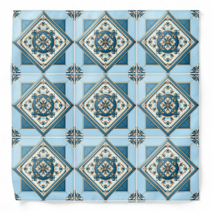 Mediterranean Tiles, Portuguese, Azulejo, Majolica Bandana