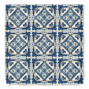 Mediterranean Tiles, Portuguese, Azulejo, Majolica Bandana