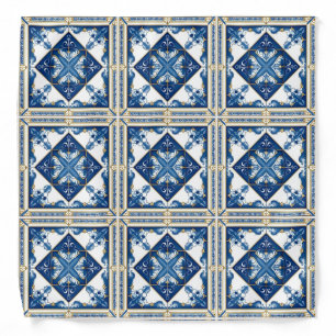 Mediterranean Tiles, Portuguese, Azulejo, Majolica Bandana