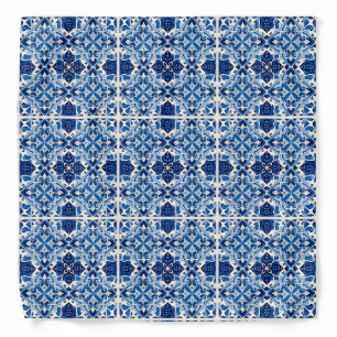 Mediterranean Tiles, Portuguese, Azulejo, Majolica Bandana
