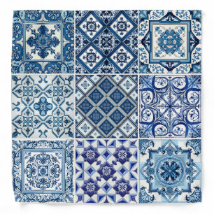 Mediterranean Tiles, Portuguese, Azulejo, Majolica Bandana
