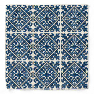 Mediterranean Tiles, Portuguese, Azulejo, Majolica Bandana