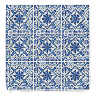 Mediterranean Tiles, Portuguese, Azulejo, Majolica Bandana