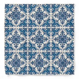 Mediterranean Tiles, Portuguese, Azulejo, Majolica Bandana