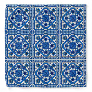 Mediterranean Tiles, Portuguese, Azulejo, Majolica Bandana