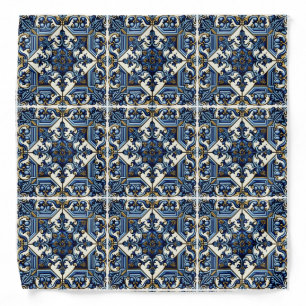 Mediterranean Tiles, Portuguese, Azulejo, Majolica Bandana