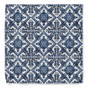 Mediterranean Tiles, Portuguese, Azulejo, Majolica Bandana