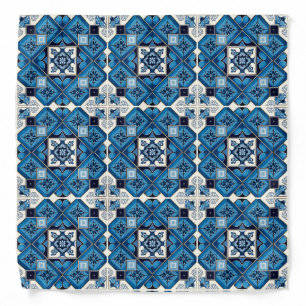 Mediterranean Tiles, Portuguese, Azulejo, Majolica Bandana