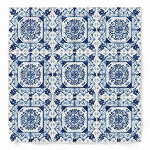 Mediterranean Tiles, Portuguese, Azulejo, Majolica Bandana
