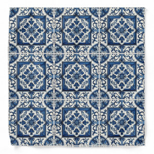 Mediterranean Tiles, Portuguese, Azulejo, Majolica Bandana
