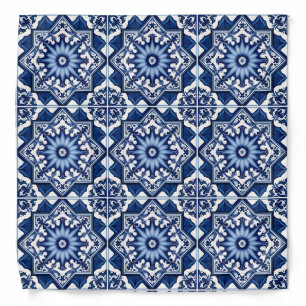 Mediterranean Tiles, Portuguese, Azulejo, Majolica Bandana