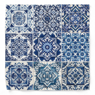 Mediterranean Tiles, Portuguese, Azulejo, Majolica Bandana