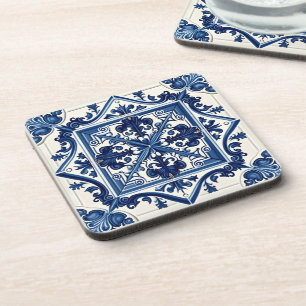 Mediterranean Tiles, Portuguese, Azulejo, Majolica Beverage Coaster