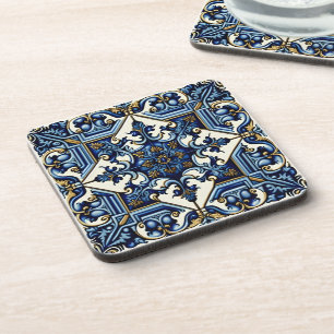 Mediterranean Tiles, Portuguese, Azulejo, Majolica Beverage Coaster