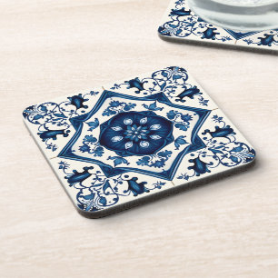 Mediterranean Tiles, Portuguese, Azulejo, Majolica Beverage Coaster