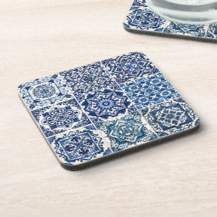 Mediterranean Tiles, Portuguese, Azulejo, Majolica Beverage Coaster