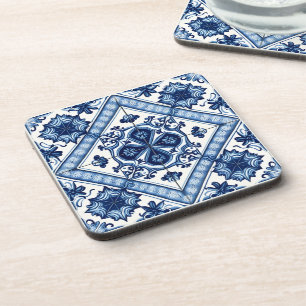 Mediterranean Tiles, Portuguese, Azulejo, Majolica Beverage Coaster