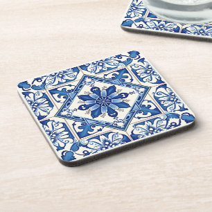 Mediterranean Tiles, Portuguese, Azulejo, Majolica Beverage Coaster