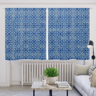 Mediterranean Tiles, Portuguese, Azulejo, Majolica Blackout Curtains