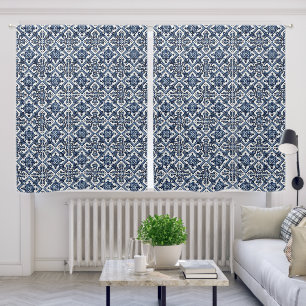 Mediterranean Tiles, Portuguese, Azulejo, Majolica Blackout Curtains