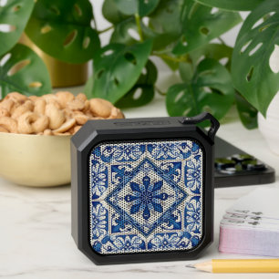 Mediterranean Tiles, Portuguese, Azulejo, Majolica Bluetooth Speaker