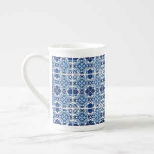 Mediterranean Tiles, Portuguese, Azulejo, Majolica Bone China Mug