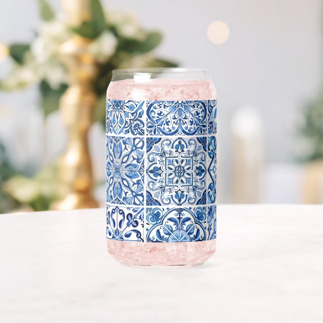 Mediterranean Tiles, Portuguese, Azulejo, Majolica Can Glass (Insitu (Wedding))