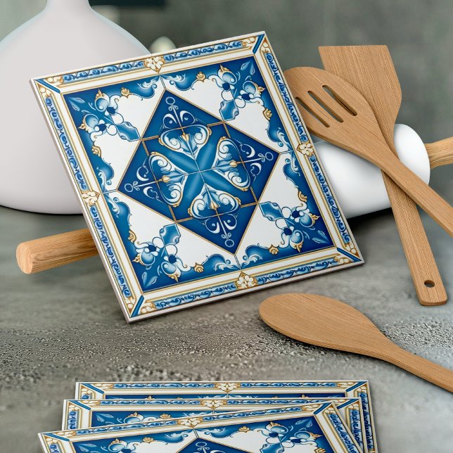 Mediterranean Tiles, Portuguese, Azulejo, Majolica Ceramic Tile (Creator Uploaded)