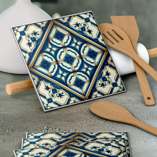 Mediterranean Tiles, Portuguese, Azulejo, Majolica Ceramic Tile