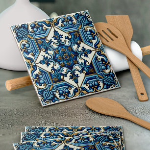 Mediterranean Tiles, Portuguese, Azulejo, Majolica Ceramic Tile