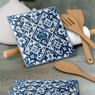Mediterranean Tiles, Portuguese, Azulejo, Majolica Ceramic Tile