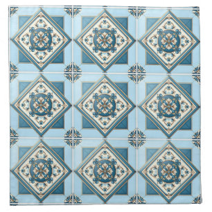 Mediterranean Tiles, Portuguese, Azulejo, Majolica Cloth Napkin