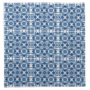 Mediterranean Tiles, Portuguese, Azulejo, Majolica Cloth Napkin