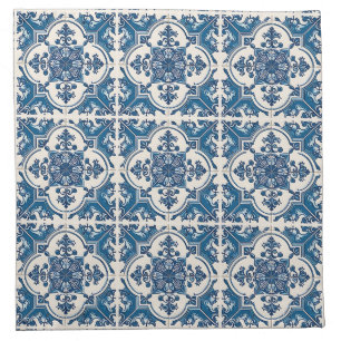 Mediterranean Tiles, Portuguese, Azulejo, Majolica Cloth Napkin