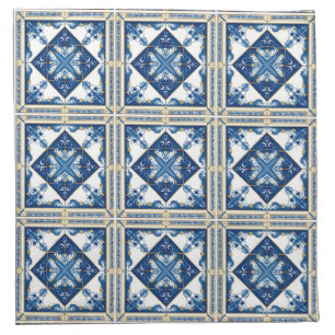 Mediterranean Tiles, Portuguese, Azulejo, Majolica Cloth Napkin