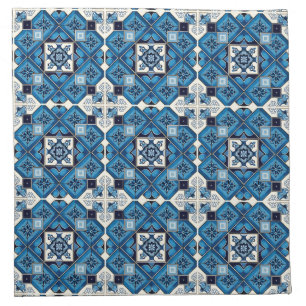 Mediterranean Tiles, Portuguese, Azulejo, Majolica Cloth Napkin