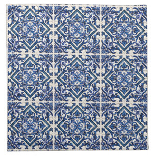Mediterranean Tiles, Portuguese, Azulejo, Majolica Cloth Napkin