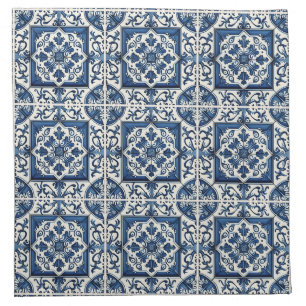 Mediterranean Tiles, Portuguese, Azulejo, Majolica Cloth Napkin