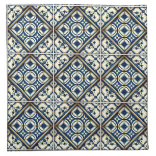 Mediterranean Tiles, Portuguese, Azulejo, Majolica Cloth Napkin