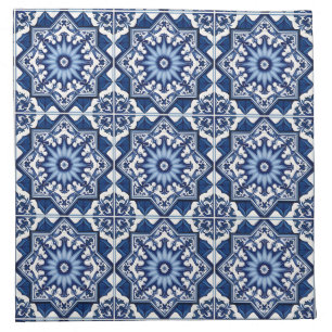 Mediterranean Tiles, Portuguese, Azulejo, Majolica Cloth Napkin