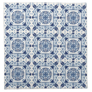 Mediterranean Tiles, Portuguese, Azulejo, Majolica Cloth Napkin